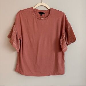 Banana Republic Flutter Sleeve Tee Dusty Rose Pink Small
